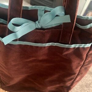 GAP Brown Tote with Blue Trim